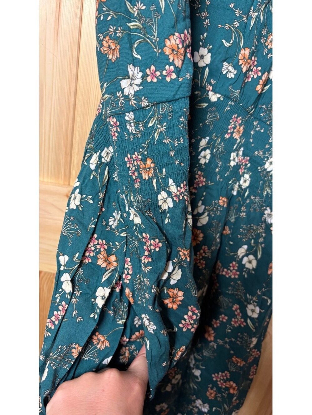 Old Navy Women's 2X Green Floral Maxi Dress with Smocked Waist - Picture 2 of 11